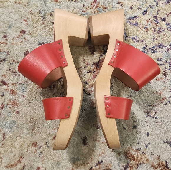 Madewell Clara Wooden Clogs 2 Strap Sandals Size 9.5 - Picture 4 of 9